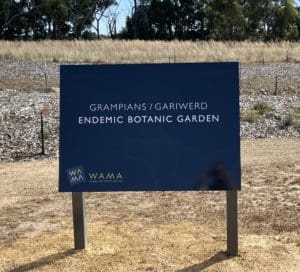 Endemic Botanic gardens sign